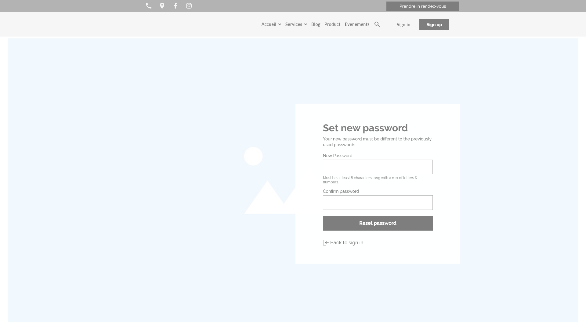 set new password prototype